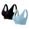 thumbnail image 1 of Bras for Women A 2 Piece Set Of Side Buttoned Front Sports Bra Without Rims Adjustable Folding Lace Yoga And Running Vest M, 1 of 7