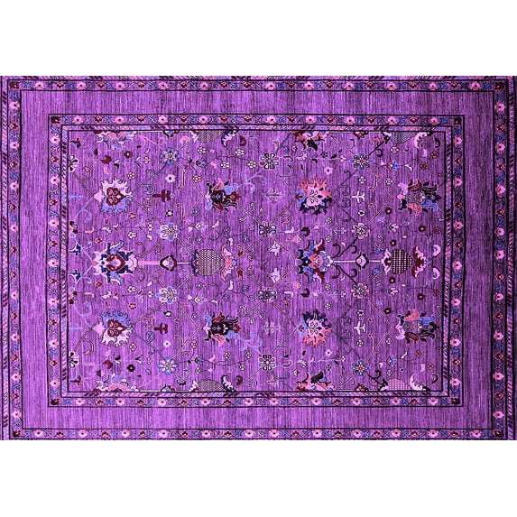 Ahgly Company Indoor Rectangle Oriental Purple Industrial Area Rugs, 6' x 9'