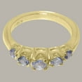 thumbnail image 4 of LBG British Made 9k Yellow Gold Natural Tanzanite Womens Anniversary Ring - 33 size options - Size 9, 4 of 6
