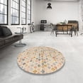 thumbnail image 4 of Ahgly Company Machine Washable Indoor Square Abstract Light Copper Gold Area Rugs, 5' Square, 4 of 7