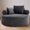 Grey + Primary Living Space + American Design + Fiber Foam and Polyester Fiber Pad + Velvet + Foam+Spring, variant on Round Sofa Bed with Memory Foam Sectional Couches for Living Room, Cloud Couch with three pillows, White