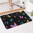 thumbnail image 4 of Black Pink Blue Butterfly Pattern Bathroom Rugs Mat,Non Slip Microfiber Bathroom Rug,Rubber Backing,Soft Bathroom Mats for Bathroom Floor,Tub and Shower,17x27in(43x68cm), 4 of 5