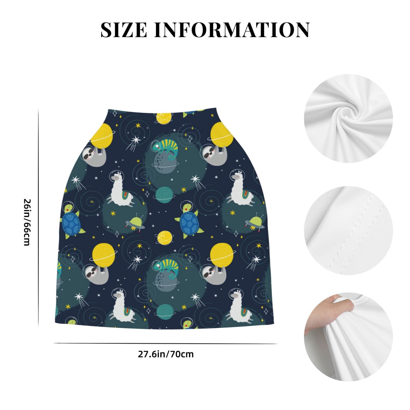 Fotbe Space and Animals Pattern Car Seat Covers for Babies, Nursing Breastfeeding Cover Infant Carseat Canopy, Soft Stretchy Carrier Cover