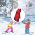 thumbnail image 5 of Dyfzdhu Winter Outdoor Boys Girls Snow Skating Snowboarding Windproof Warm Gloves Perfect For 6 To 12 Years Old Kids Red, 5 of 5