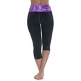 thumbnail image 2 of Aqua Design High Waisted Capri Leggings for Women: Black/Liquid Purple size Small, 2 of 6