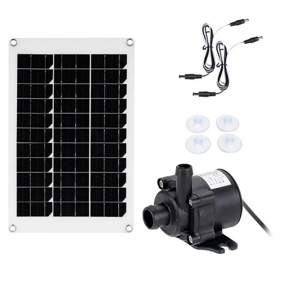 yaaqii 50W 12V Brushless Solar Water Pump Kit 350L/H Silent Submersible Garden Fountain