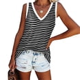 thumbnail image 4 of Guardurnaity Camiseta sin mangas con cuello en V para mujer Camiseta sin mangas de color informal Camiseta sin mangas con bloque Prendas para la parte del cuerpo Gris METRO Guardurnaity AP002686-07, 4 of 6
