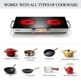 thumbnail image 7 of COKLAI Double Burner Infrared Glass Electric Hot Plate, Portable Cooktop with Adjustable Temperature, Easy-Clean Surface for Kitchen, Dorm, RV & Camping, 7 of 7
