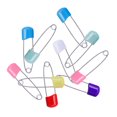 thumbnail image 4 of HLONKColorful Large Safety Pins for Crafts - Decorative & Practical Stainless Steel Pins with Plastic Heads for Kids‘ Accessories  Clothing  and DIY Projects - Set of 10 Multicolor, 4 of 9