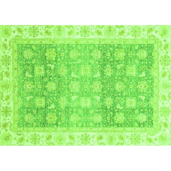 Ahgly Company Indoor Rectangle Oriental Green Traditional Area Rugs, 5' x 7'