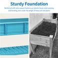 thumbnail image 6 of Dextrus Raised Garden Bed 47x18x31in Wood Mobile Elevated Planter w/ Wheel Locks, Shelf, Liner - Blue, 6 of 10