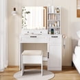 thumbnail image 4 of Gymax Vanity Set w/Cushioned Stool Makeup Table w/Adjustable Lighting Mode Brightness, 4 of 9