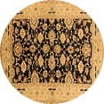thumbnail image 1 of Ahgly Company Indoor Round Oriental Brown Traditional Area Rugs, 5' Round, 1 of 4