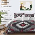 thumbnail image 3 of Red Grey White Bedding Duvet Cover Set King Size 4 Pieces Vintage Bohemian Ethnic Texture Bedding Set with Zipper Closure, 1 Comforter Cover 92x106 Inches 1 Flat Sheet & 2 Pillow Cases, 3 of 7
