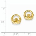 thumbnail image 2 of 14K Yellow Gold Claddagh Post Earrings, 2 of 2