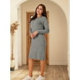 thumbnail image 2 of DARING DIVA Hoodie Pullover Sweater Midi Dress L Grey, 2 of 7