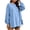 #1Light Blue, variant on MYAOYINo Boundaries Cozy Oversized Long Sleeve Tee Women's Side Split Crew Neck Tunic Sweatshirt