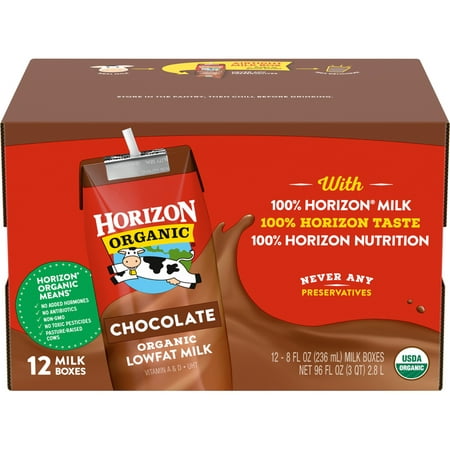 Horizon Organic 1% Lowfat Chocolate Milk, 8 fl oz, 12 (The Best Organic Milk)