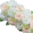 thumbnail image 2 of Chemin de Table Panneau de Fleurs Roses Centre de Table pour Réception de Mariage Beige et Blanc, 2 of 7