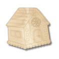thumbnail image 2 of Unfinished Wood Etched Gingerbread House Shape 6" / 1/8", 2 of 2