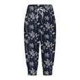 thumbnail image 4 of Jamsmile Women Pants Cropped Sweatpants Floral Print Drawstrings Bottoms Lace Up Joggers Streetwear Trendy Athletic Trousers, 4 of 5