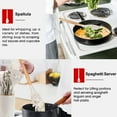 thumbnail image 5 of Vesteel Kitchen Utensils Set of 6, Silicone Cooking Utensils with Wooden Handle, Non-Stick Cookware & Heat Resistant, Includes Spatula/Ladle/Slotted Turner/Serving Spoon/Spaghetti Server (Khaki), 5 of 7