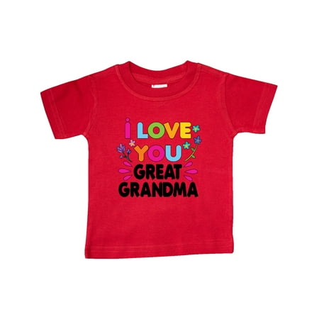 

Inktastic I Love You Great Grandma with Flowers Gift Baby Girl T-Shirt