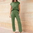 thumbnail image 4 of Women's able Casual Sleeveless Front Short Back Long Sleeveless Top And Pants Set, 4 of 4