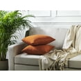 thumbnail image 6 of 3S Brother's Solid Color Cushion Cover Velvet Look Home Décor Throw Pillow Case with Invisible Zipper Set of 2 Pieces for Chair Couch Bedroom & Livingroom Décor Pillowcase - B-Orange 16"x16" Each, 6 of 9