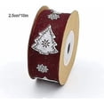 thumbnail image 2 of 1 Roll Christmas Ribbon Glitter Burlap Ribbon With Wired Edge Christmas Holiday Gift Box Wrapping Hair Bow Clips, 2 of 3