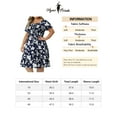 thumbnail image 6 of Unique Bargains Women's Plus Size Flared Flowy Smock Ruffle Sleeve Floral Dresses 4X Navy Blue, 6 of 6