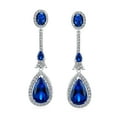 thumbnail image 2 of Bling Jewelry Womens Art Deco Dangle Chandelier Earrings CZ Teardrop Gemstone, 2 of 4