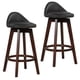 thumbnail image 1 of Costway Juego de 2 Taburetes Giratorios de Bar, Sillas de Altura Alta de Bar con Respaldo Bajo y Patas de Madera de Caucho, Taburete sin Brazos para Cocina, Pub y Café, Negro y Marrón, 1 of 4