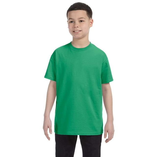Jerzees Big Boy's Rib Collar Tear Away Label T-Shirt, Style 29B