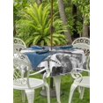 thumbnail image 3 of Outdoor Tablecloth with Umbrella Hole for Patio/Picnic/Party/Camping, Ocean Starfish Waterproof Table Cloth Round Cover Washable, Vintage Abstract Coastal Tie-dye Art Deep Gray (Dia 60"), 3 of 9