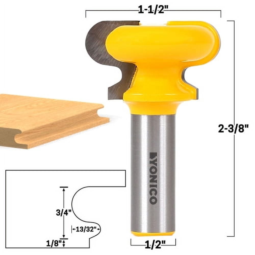 Yonico Reversible Glue Joint Router Bit – 1-1/4" Diameter With 1/2" Shank For Strong Edge Joints