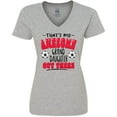 thumbnail image 3 of Inktastic That's My Awesome Granddaughter out There with Soccer Balls Women's V-Neck T-Shirt, 3 of 5