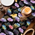 thumbnail image 3 of Spring Flowers Table Runner - 70 Inch Long Watercolor Floral Vintage Black Cotton and Linen Blended Dress Scarves Farmhouse Table Runner for Kitchen Dining, Coffee Table, 13" x 70", 3 of 8