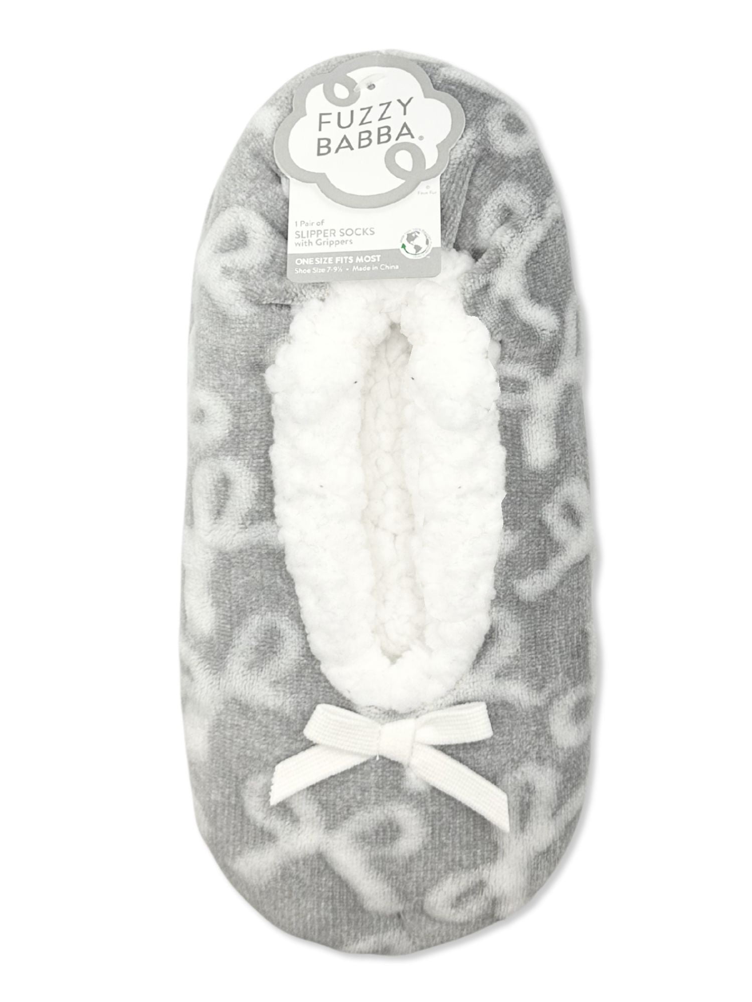 Fuzzy Babba Women's Embossed Slipper Socks, 1-Pack, Shoe Sizes 7-9.5