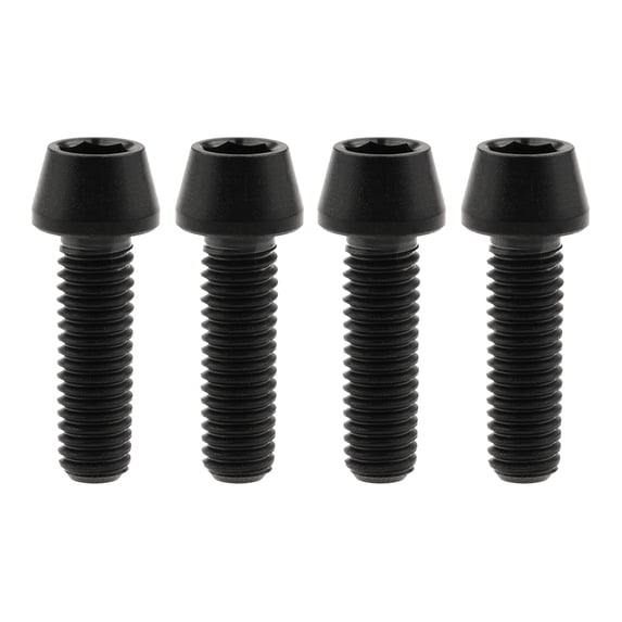 Wanyifa Titanium Ti Bolt M5x9 16 18 20 25 30 35 40 45 50 55 60mm Tapered Head Screws,M5x30mm,Black,4 Pcs