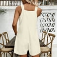 thumbnail image 6 of Sokhug Romper Sleeveless For Women Cotton Button Front with Pockets Casual Loose Fit Summer Jumpsuit Shorts, 6 of 6
