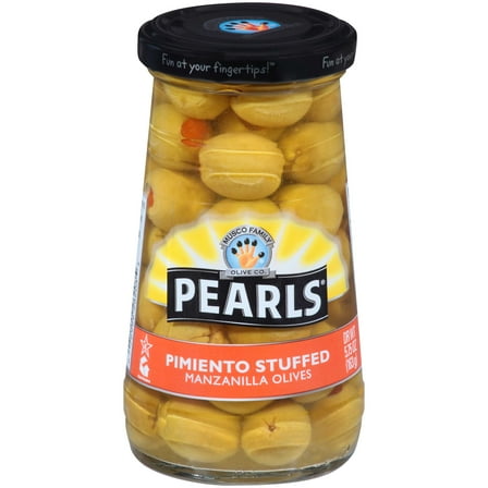 Discontinued by Manufacturer - PEARLS Pimiento, Manzanilla Olives, 5.75 oz. x 6-Jars, Oz Stuffed 5.75 Ounce (Pack of 6) 34.5 Ounce