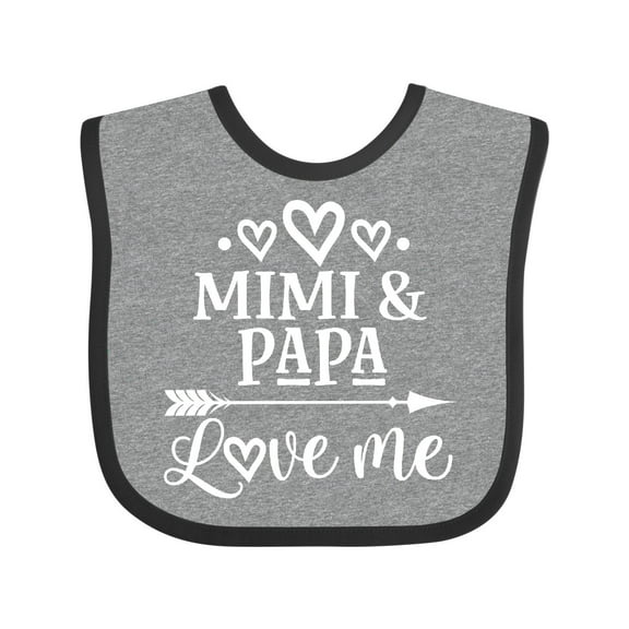 Inktastic Mimi and Papa Love Me for Grandchild Boys or Girls Baby Bib