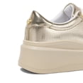 thumbnail image 3 of LUCKY STEP Fashion Chunky Faux Leather Sneakers Low Top Casual Shoes,Gold,Womens, 3 of 7