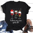 thumbnail image 3 of Gibobby Tops navideños para Mujer Tops navideños casuales para mujer, camiseta de manga corta con estampado navideño de cuello redondo, blusa holgada de(B,XG), 3 of 4