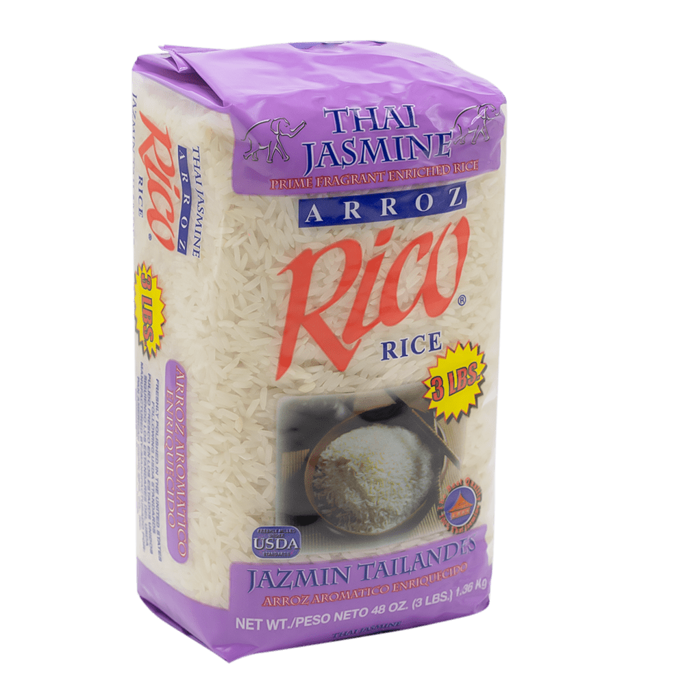 (2 pack) Rico Jasmine Rice 3 lb Bag - 100% Thai Jasmine, Gluten-Free, Non-GMO