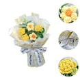 thumbnail image 6 of Esquirla Crochet Flowers Bouquet Home Decor with Light Strip Elegant Decorative Knitted Bouquet for Girlfriend Moms Friends Graduation Yellow, 6 of 8