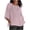 Pinks, variant on 3/4 Sleeve Tops for Women Linen Look Shirts Side Split Casual Summer Solid Color 3 Quarter Length Sleeve Blouse T-Shirt
