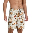 thumbnail image 2 of Susaid Squirrel Print Mens Shorts, Breathable Lounge Sleepwear Set with Elastic Waistband and Pockets-4X-Large, 2 of 6