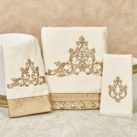 Avanti Linens Monaco Bath Towel Set Light Cream, Includes 1 Bath Towel, 1 Hand Towel and 1 Fingertip Towel